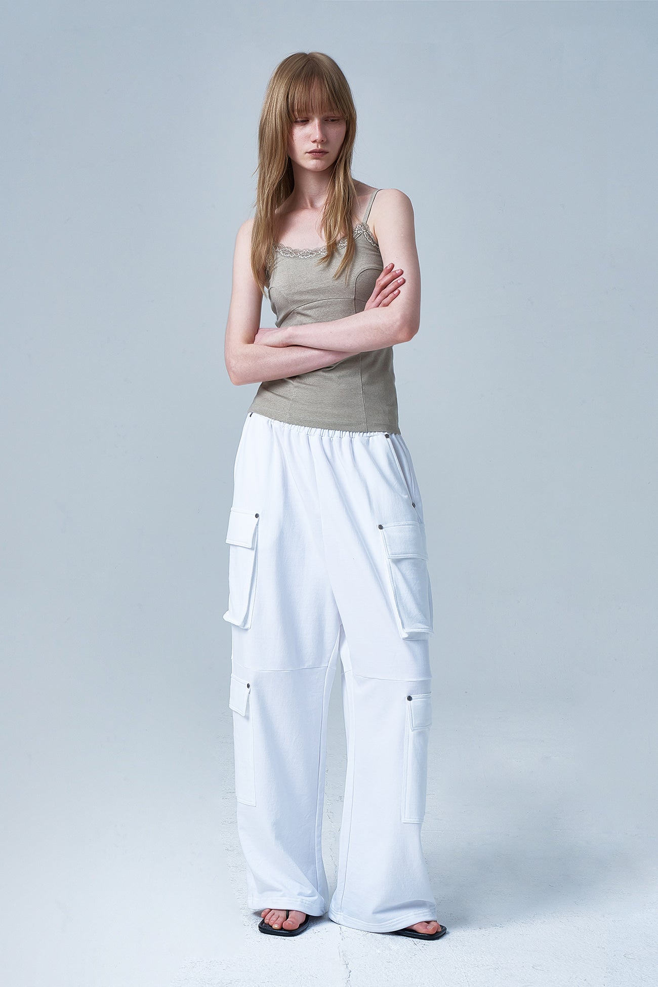 Deinet - Lace Curve Cami Top (Beige) product image 4 | TRAB K-Fashion Australia