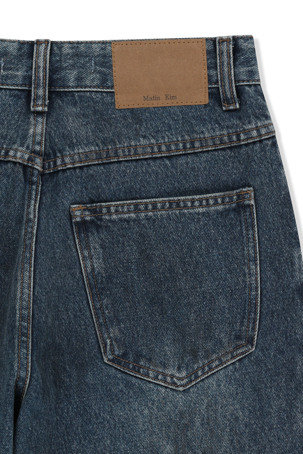 Matin Kim - Curved Seam Straight Denim Pants (Blue) product image 6 | TRAB K-Fashion Australia
