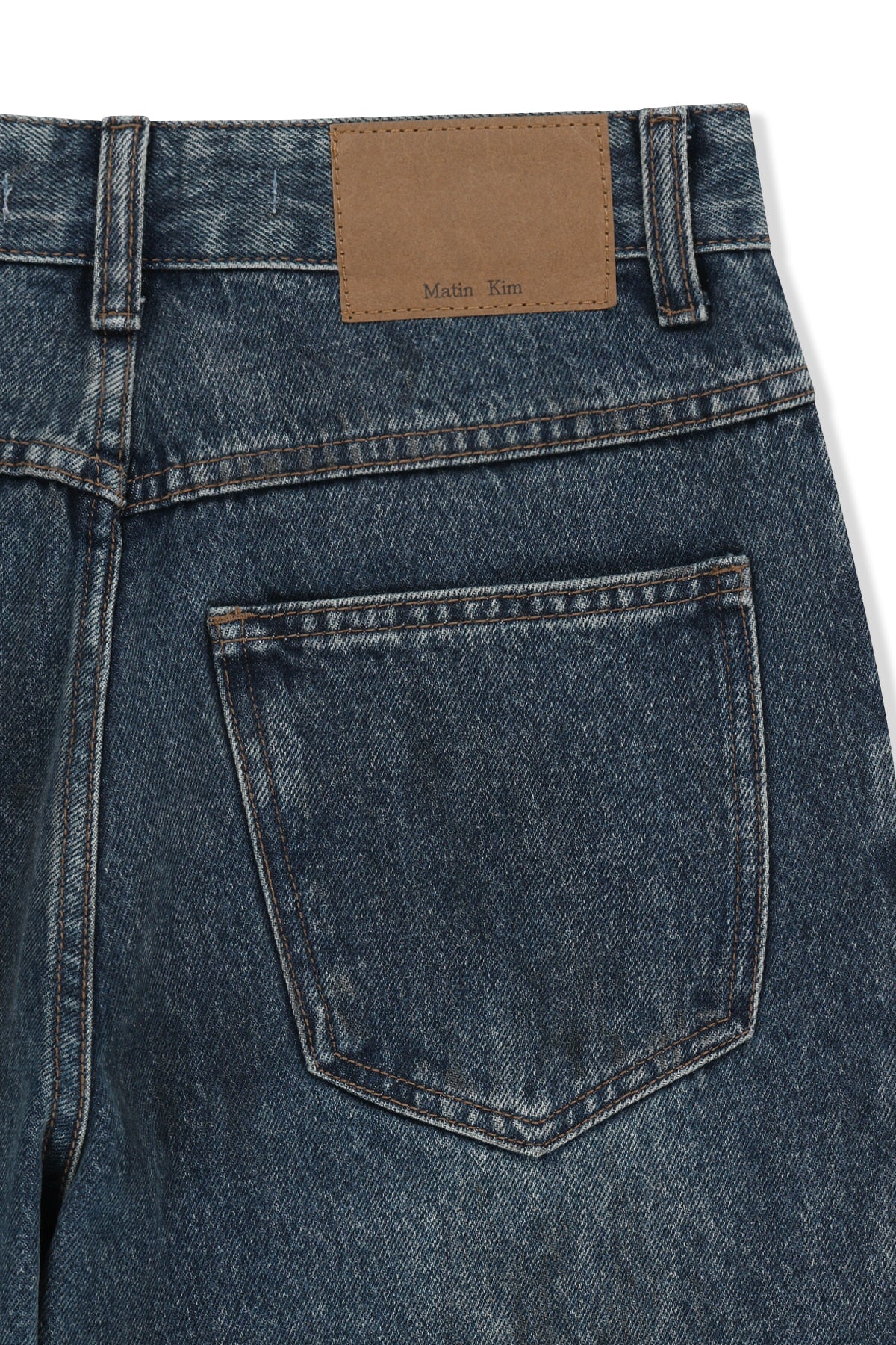 Matin Kim - Curved Seam Straight Denim Pants (Blue) product image 6 | TRAB K-Fashion Australia