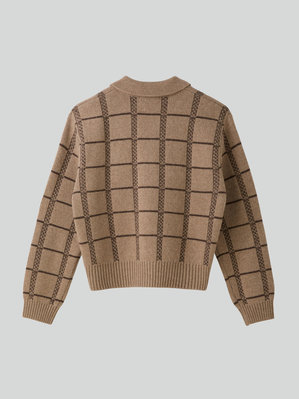 Recto - Square Jaquard Collar Cardigan (Sepia Beige) product image 8 | TRAB K-Fashion Australia