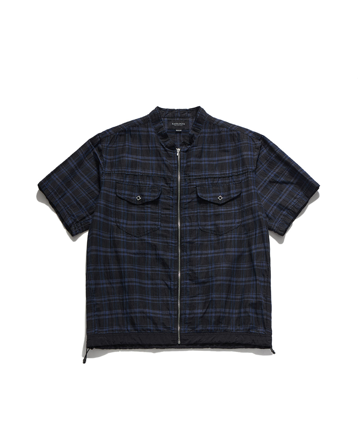 Eastlogue - Western Zip Up Half Shirts (Black Blue Check) product image 5 | TRAB K-Fashion Australia