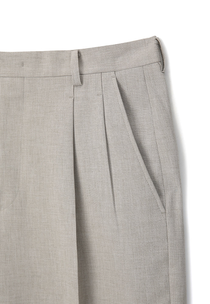 Tonywack - Technical-Stretch 2-Pleats Wide Trousers (Exclusive Fabric) (Light Sand) product image 5 | TRAB K-Fashion Australia