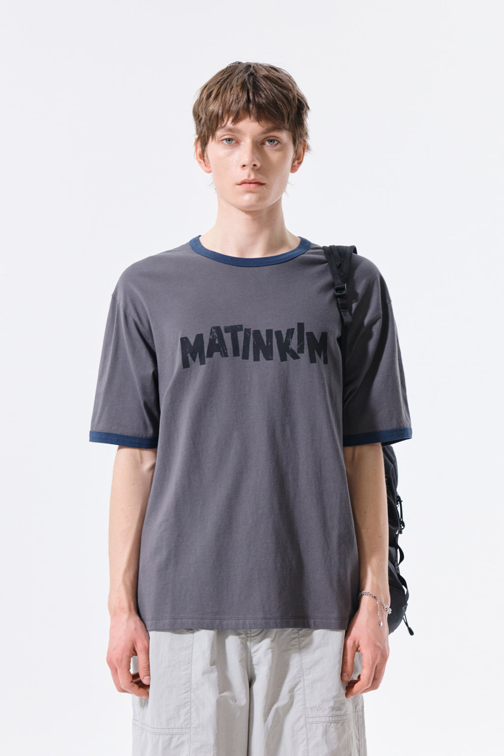 Matin Kim - Matin Logo Ringer Top (Charcoal) product image 10 | TRAB K-Fashion Australia