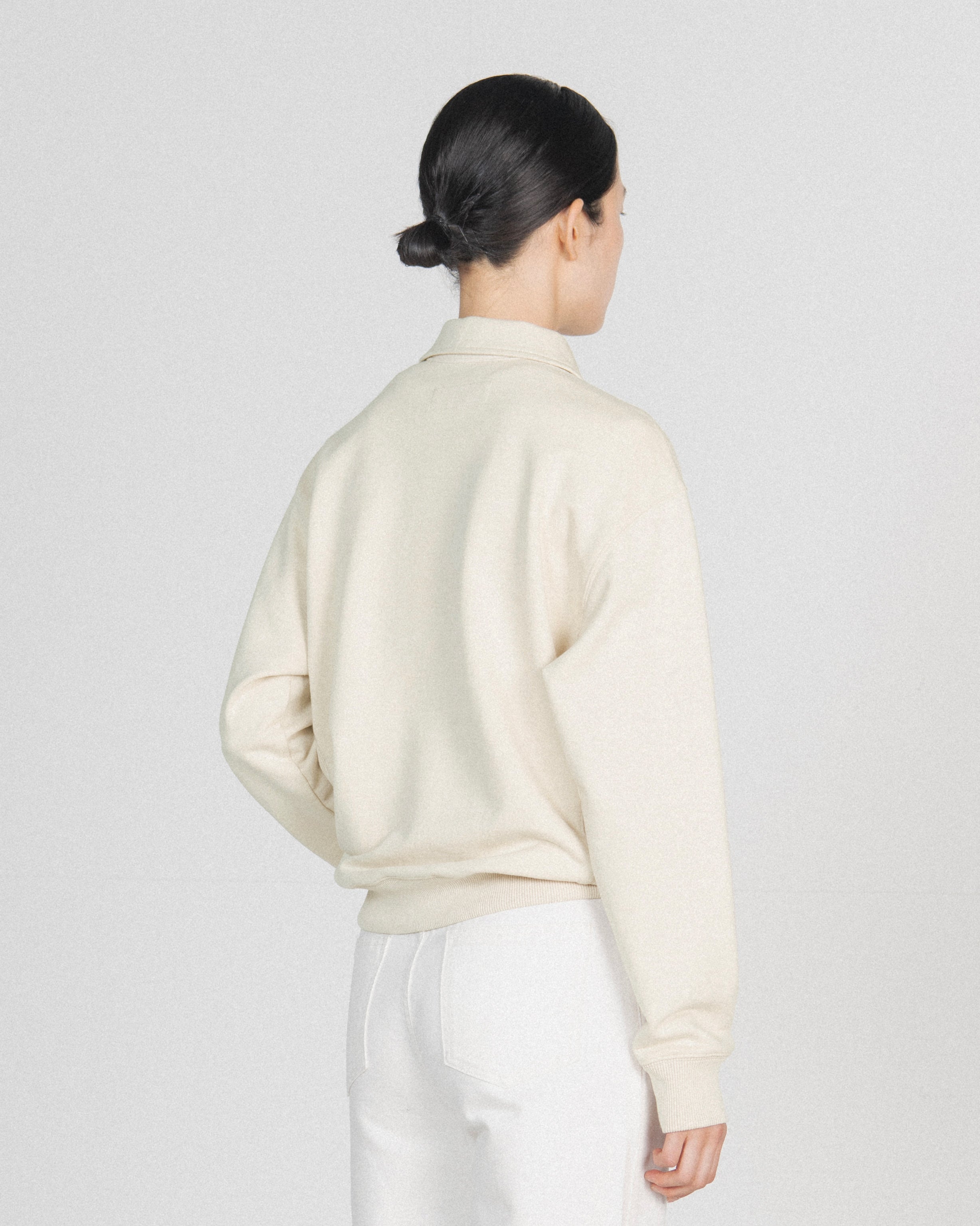 Brownyard - Washed Sweat Half Zip Up (Ivory) product image 2 | TRAB K-Fashion Australia