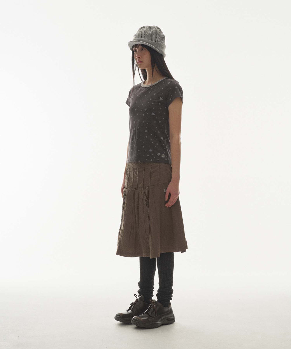 Coyseio - Flower Pintuck Skirt (Brown) product image 5 | TRAB K-Fashion Australia