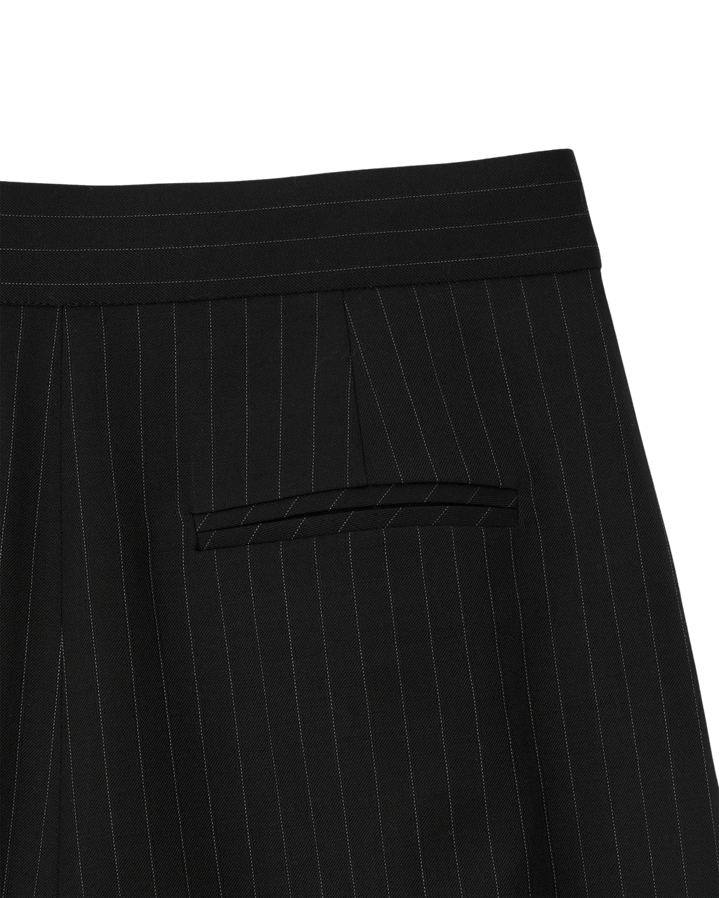 Kimhe Kim - Stripe Wool-Blend Belted Wide Leg Trousers (Black) product image 5 | TRAB K-Fashion Australia