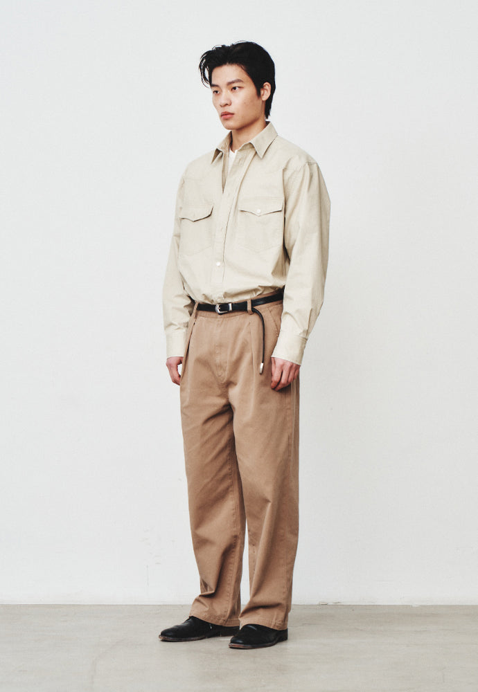 Art if acts - Washed Western Shirt (Cream) product image 2 | TRAB K-Fashion Australia
