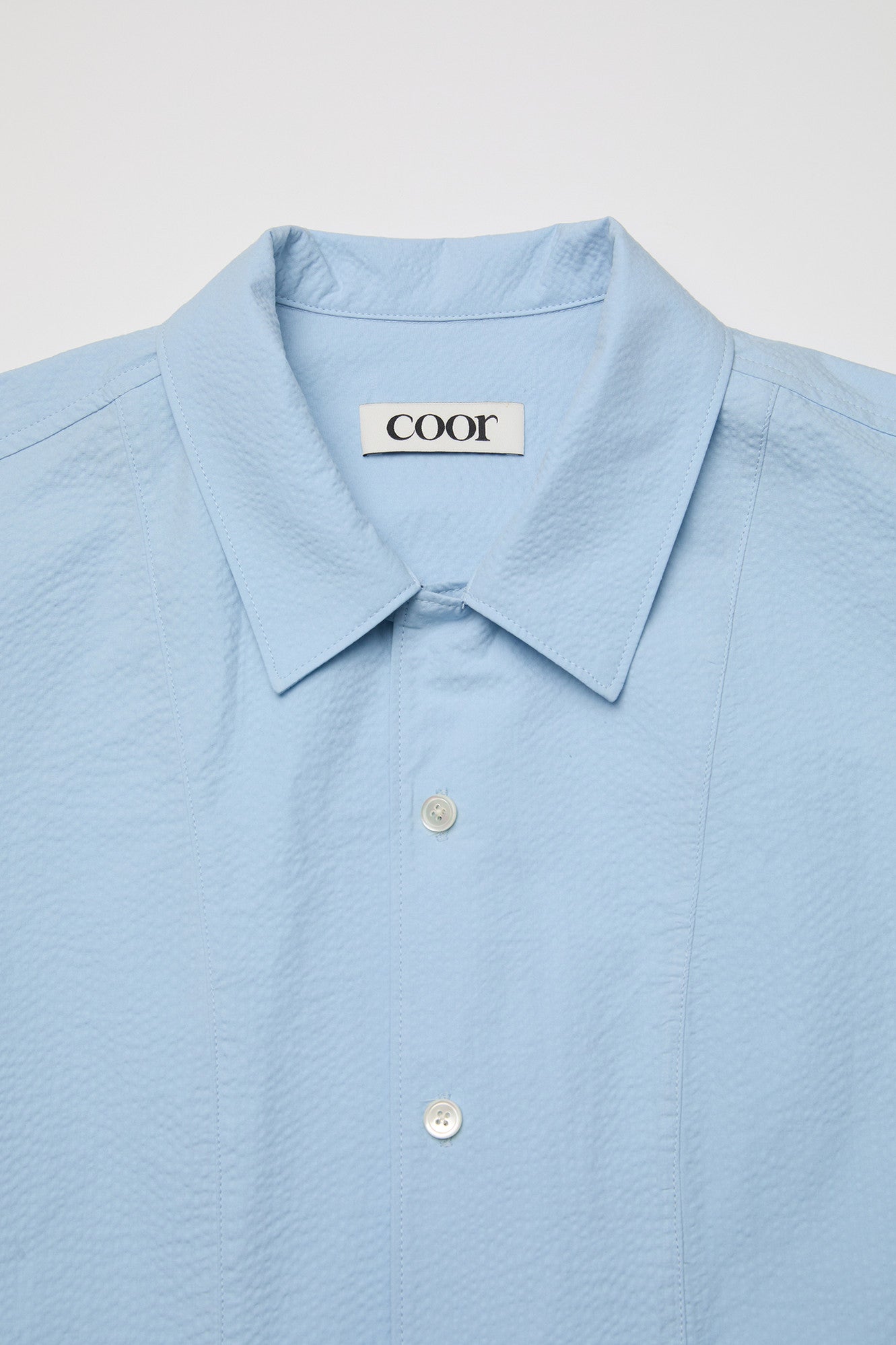 Coor - Panel Line Camp Collar Half Shirt (Sky Blue) product image 5 | TRAB K-Fashion Australia