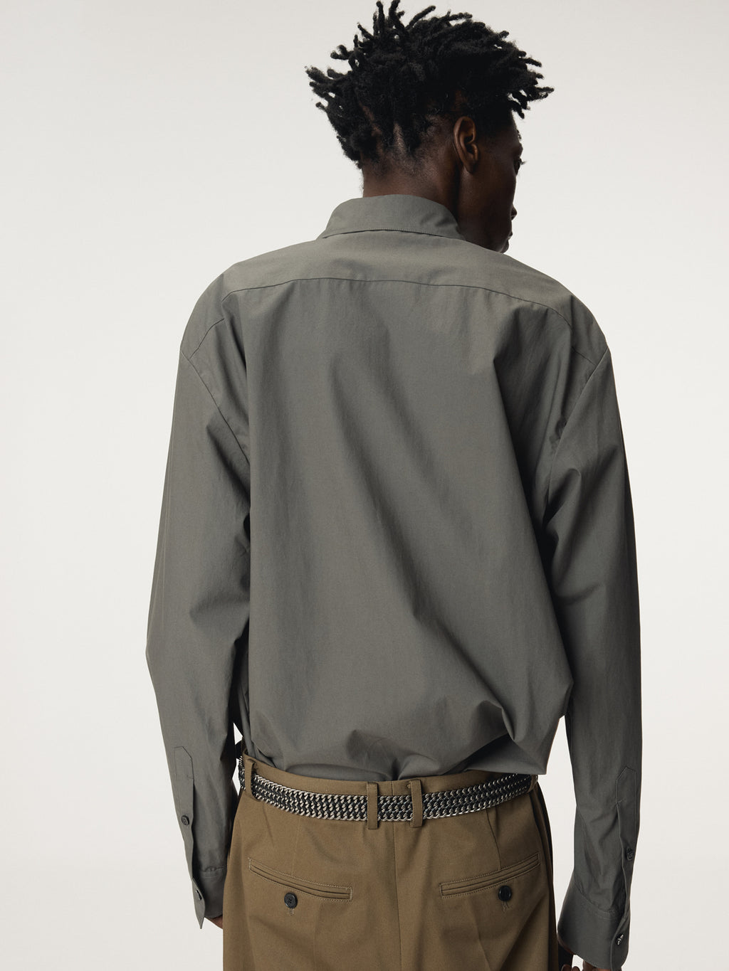 Recto - Powdery Cotton Classic Shirt (Khakish Grey) product image 7 | TRAB K-Fashion Australia