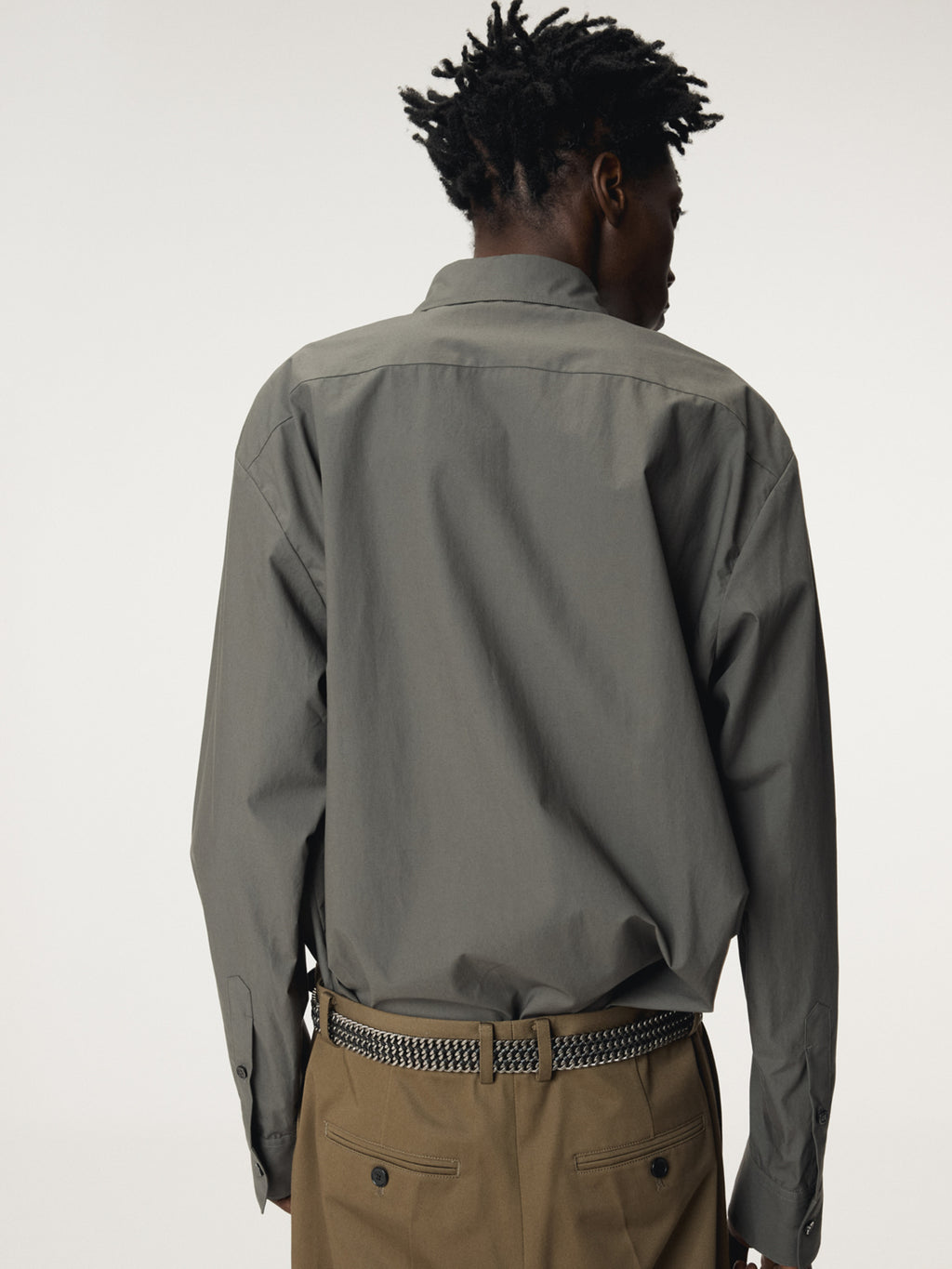 Recto - Powdery Cotton Classic Shirt (Khakish Grey) product image 7 | TRAB K-Fashion Australia
