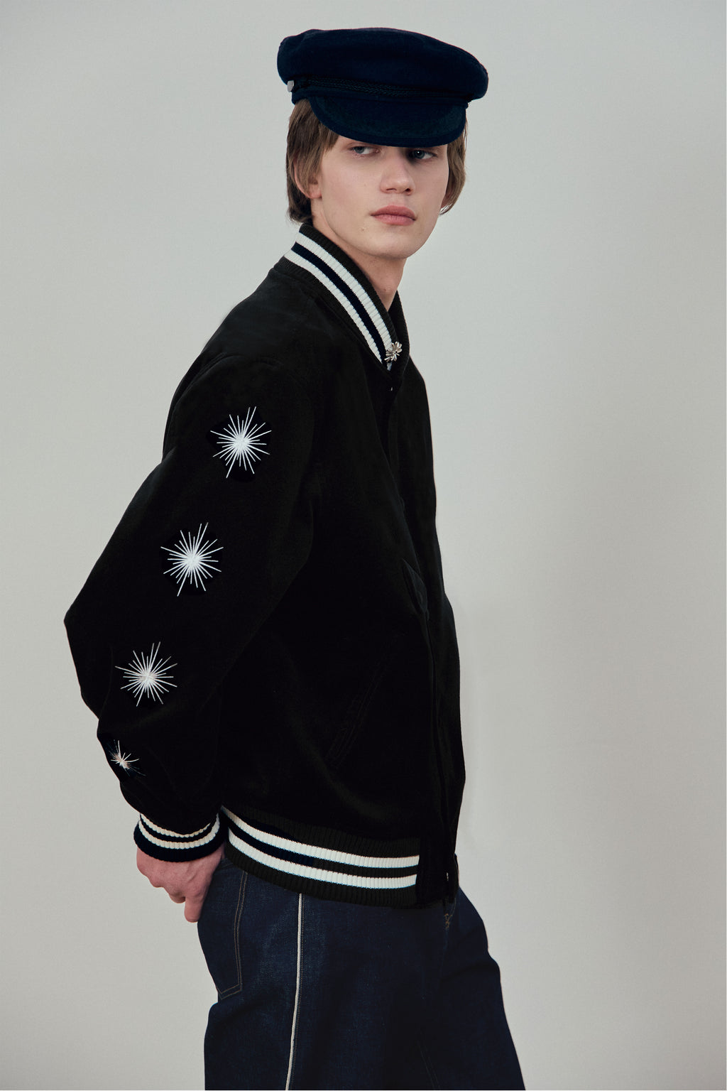 Stu - Embroidery Velvet Varsity (Black) product image 12 | TRAB K-Fashion Australia