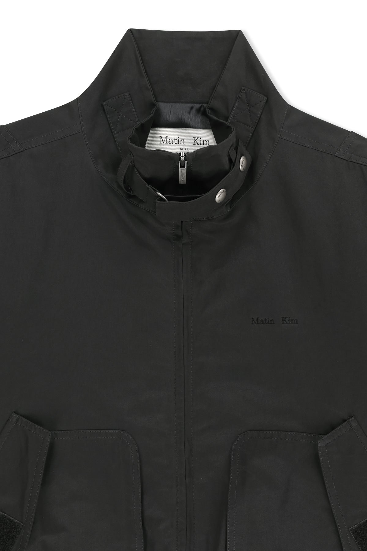 Matin Kim - Buckle High Neck Utility Jumper (Charcoal) product image 3 | TRAB K-Fashion Australia
