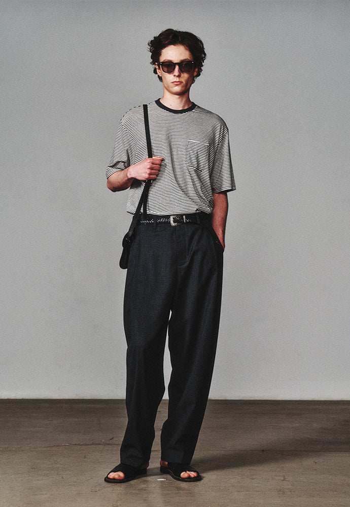 Art if acts - Washed Stripe Pocket S/S Tee (Charcoal) product image 2 | TRAB K-Fashion Australia