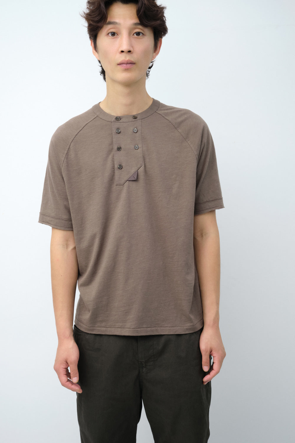 Hatchingroom - Double Breasted Tee Slub (Mud Brown) product image 5 | TRAB K-Fashion Australia