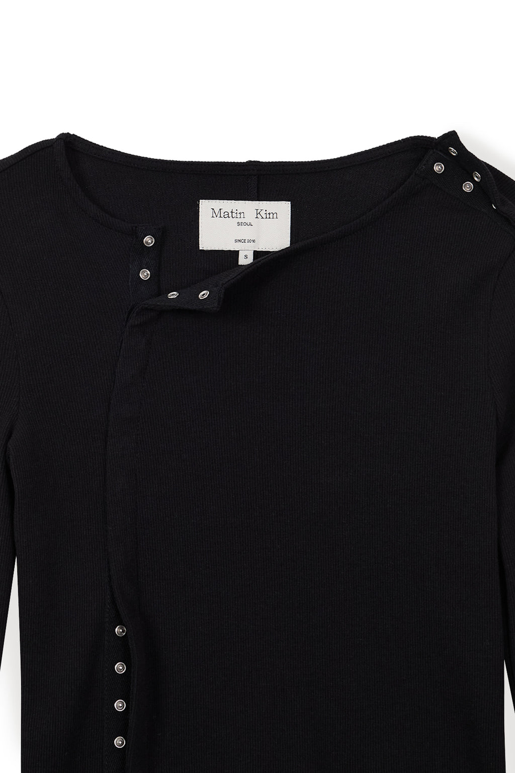 Matin Kim - Snap Detail Slim Top (Black) product image 4 | TRAB K-Fashion Australia