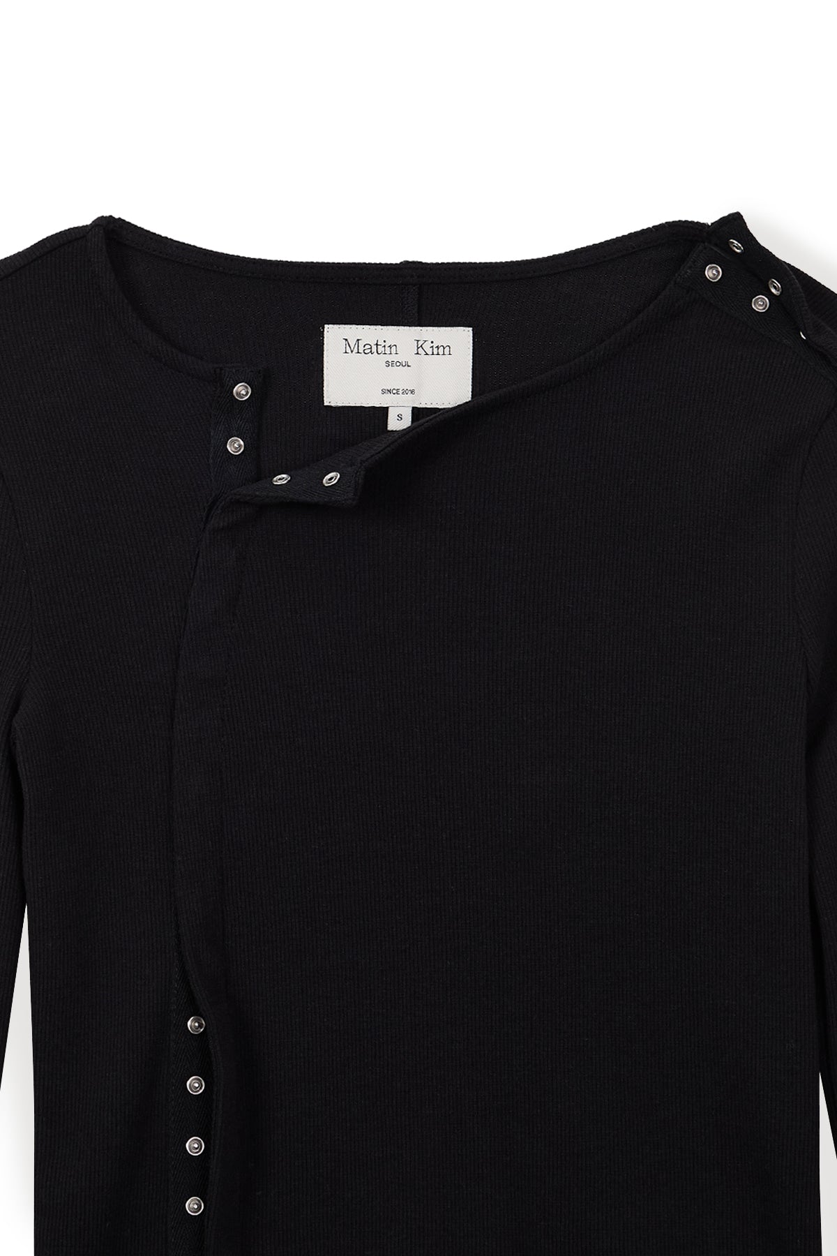 Matin Kim - Snap Detail Slim Top (Black) product image 4 | TRAB K-Fashion Australia