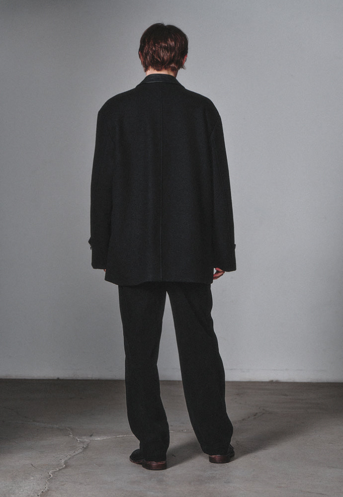 Art if acts - Leather Collar Casentino Half Coat (Black) product image 3 | TRAB K-Fashion Australia