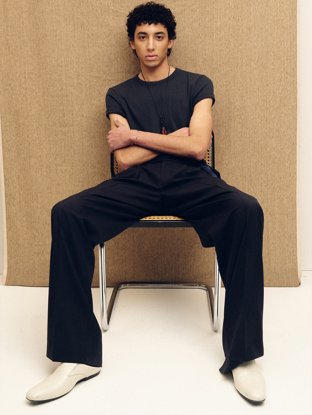 Tonywack - Soft Ribbed Fitted T-Shirt (Navy Teal) product image 8 | TRAB K-Fashion Australia