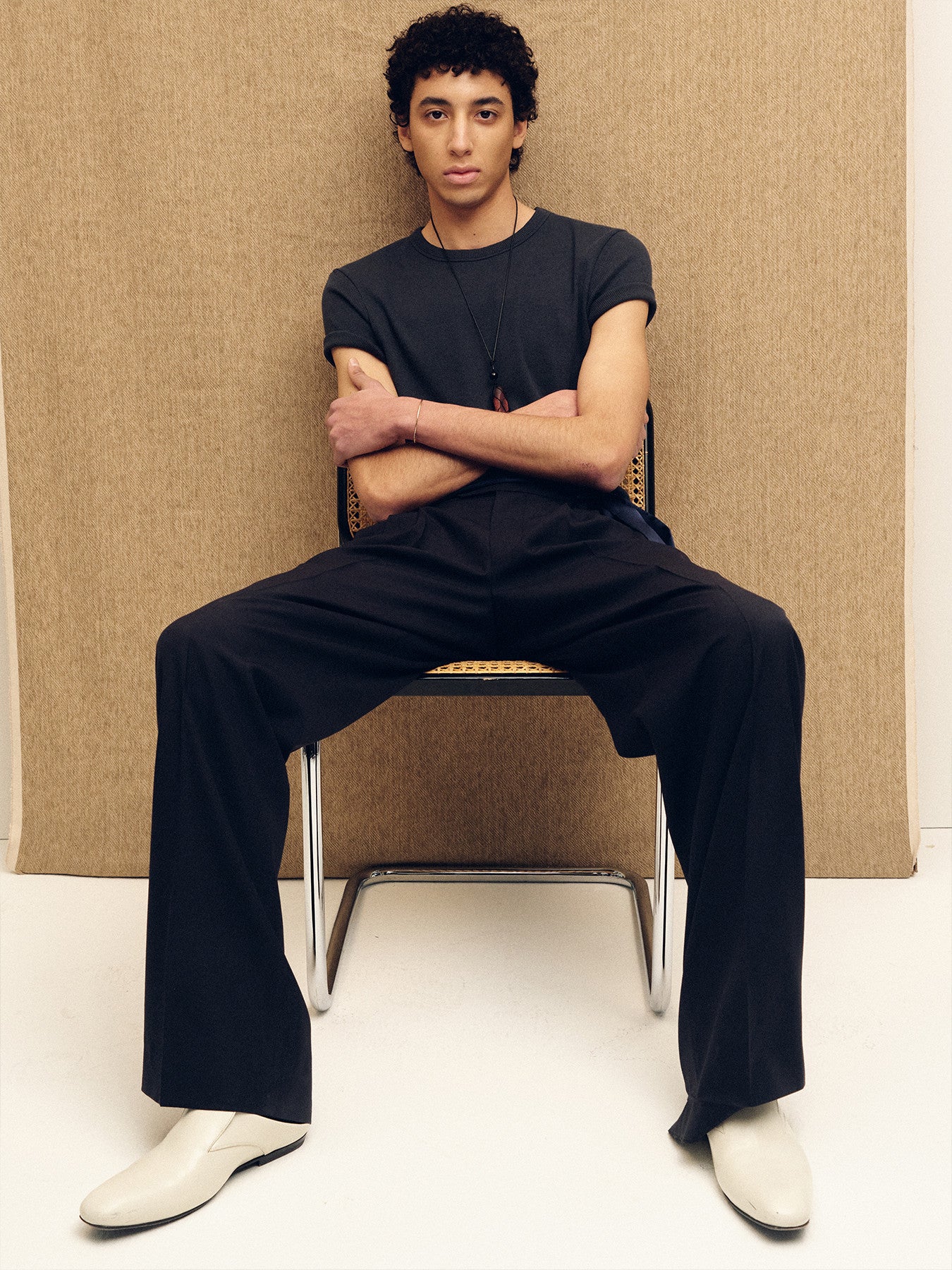 Tonywack - Soft Ribbed Fitted T-Shirt (Navy Teal) product image 8 | TRAB K-Fashion Australia