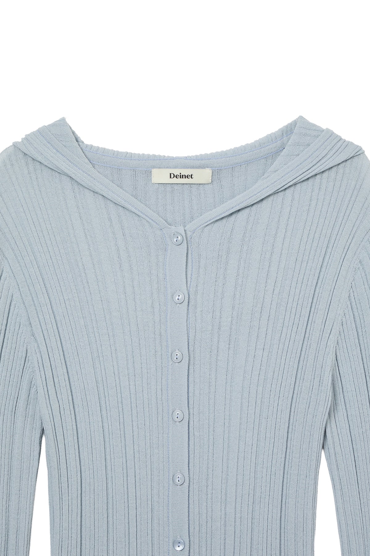 Deinet - Knit Button Hoodie Cardigan (Light Blue) product image 3 | TRAB K-Fashion Australia