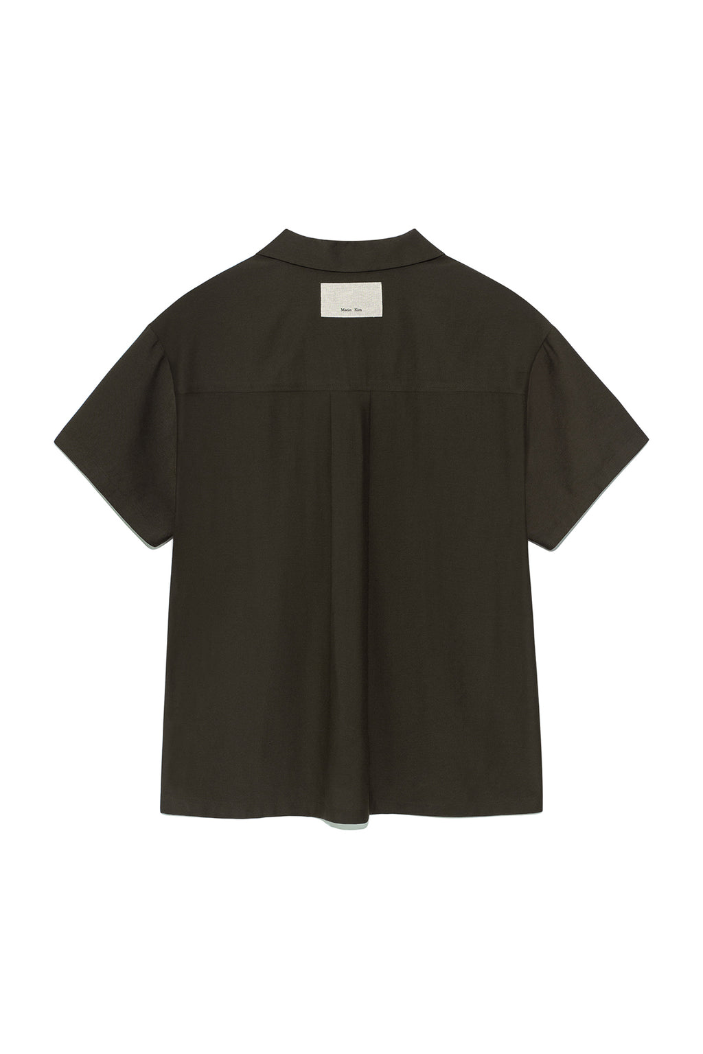 Matin Kim - Unbalance Collar Half Shirt (Khaki Brown) product image 2 | TRAB K-Fashion Australia