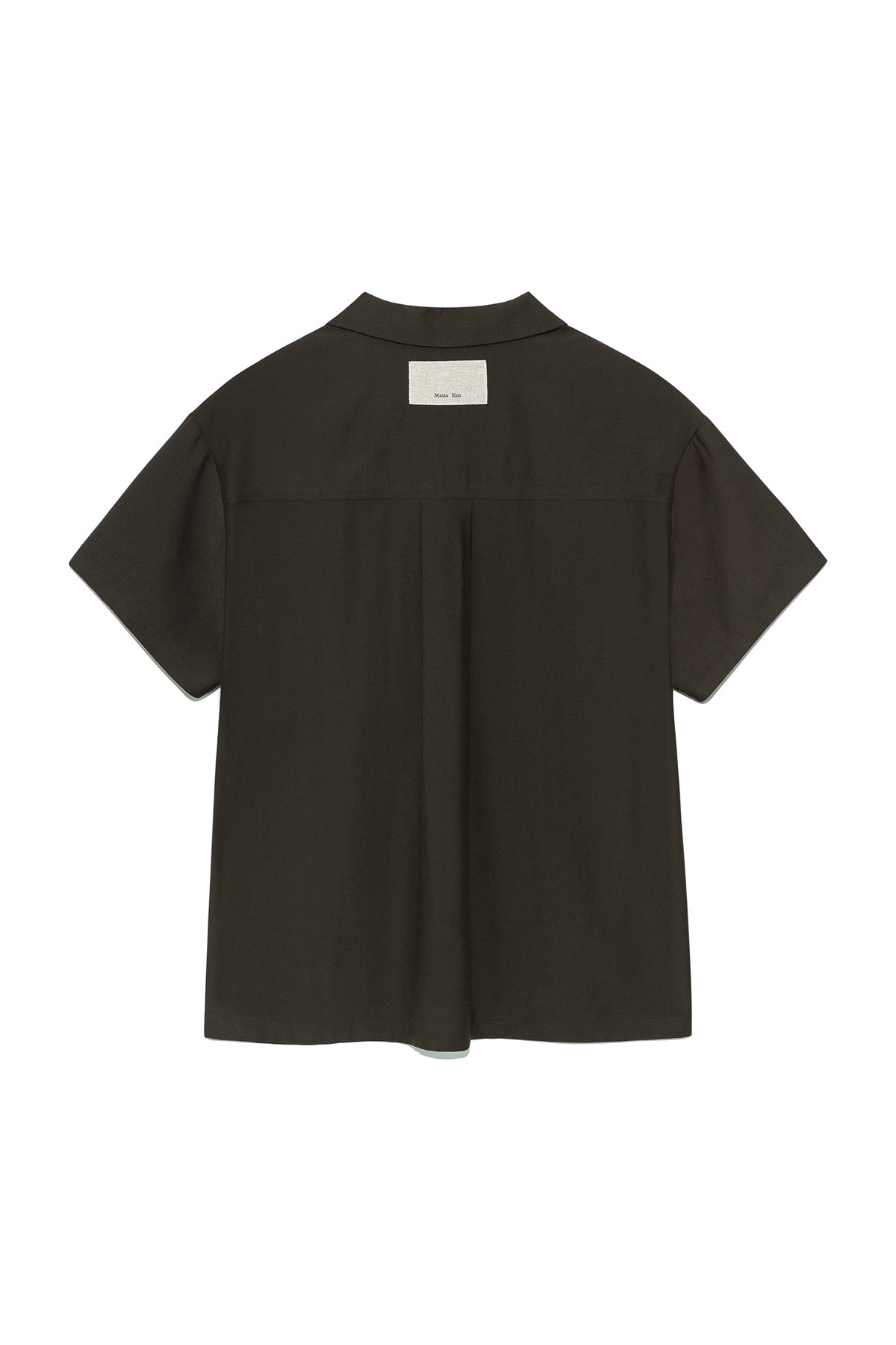 Matin Kim - Unbalance Collar Half Shirt (Khaki Brown) product image 2 | TRAB K-Fashion Australia