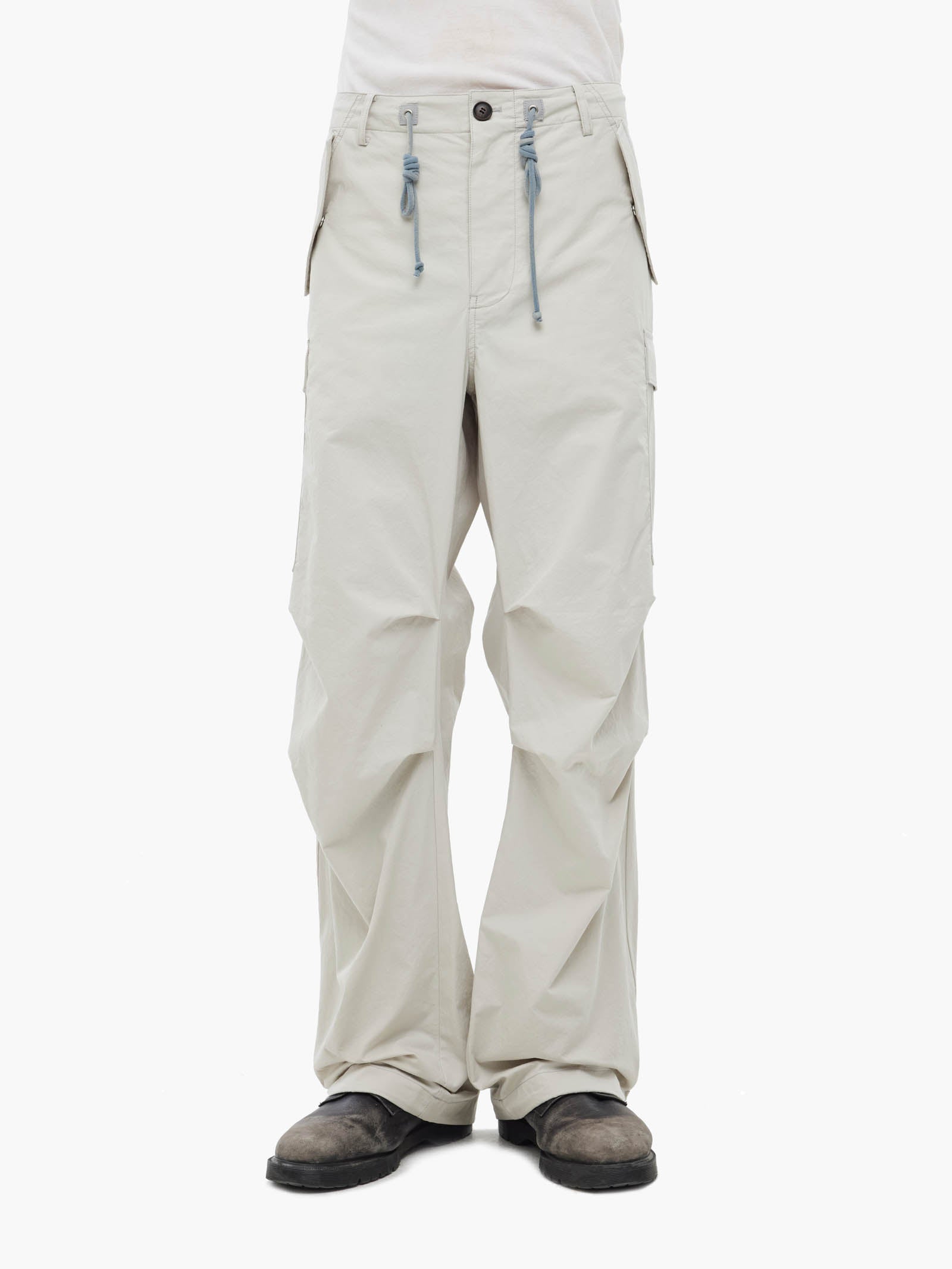 Jiyong Kim - Sun-Bleached Multi Pocket Pants (Light Grey) product image 2 | TRAB K-Fashion Australia