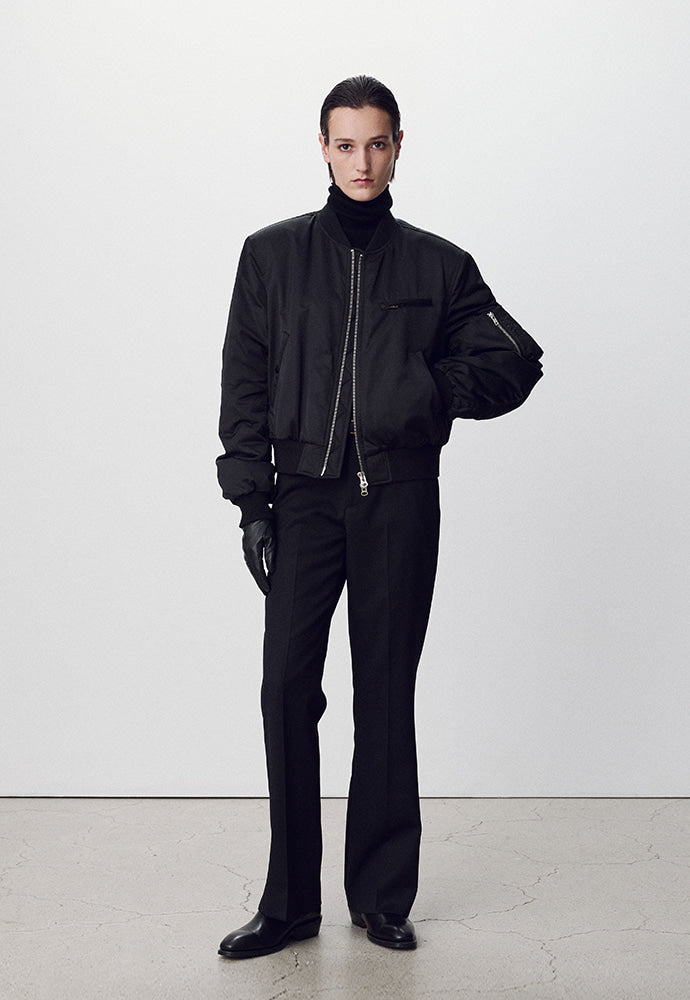 Tonywack - Recycled-Polyester Cropped Padded Bomber (Black) product image 2 | TRAB K-Fashion Australia