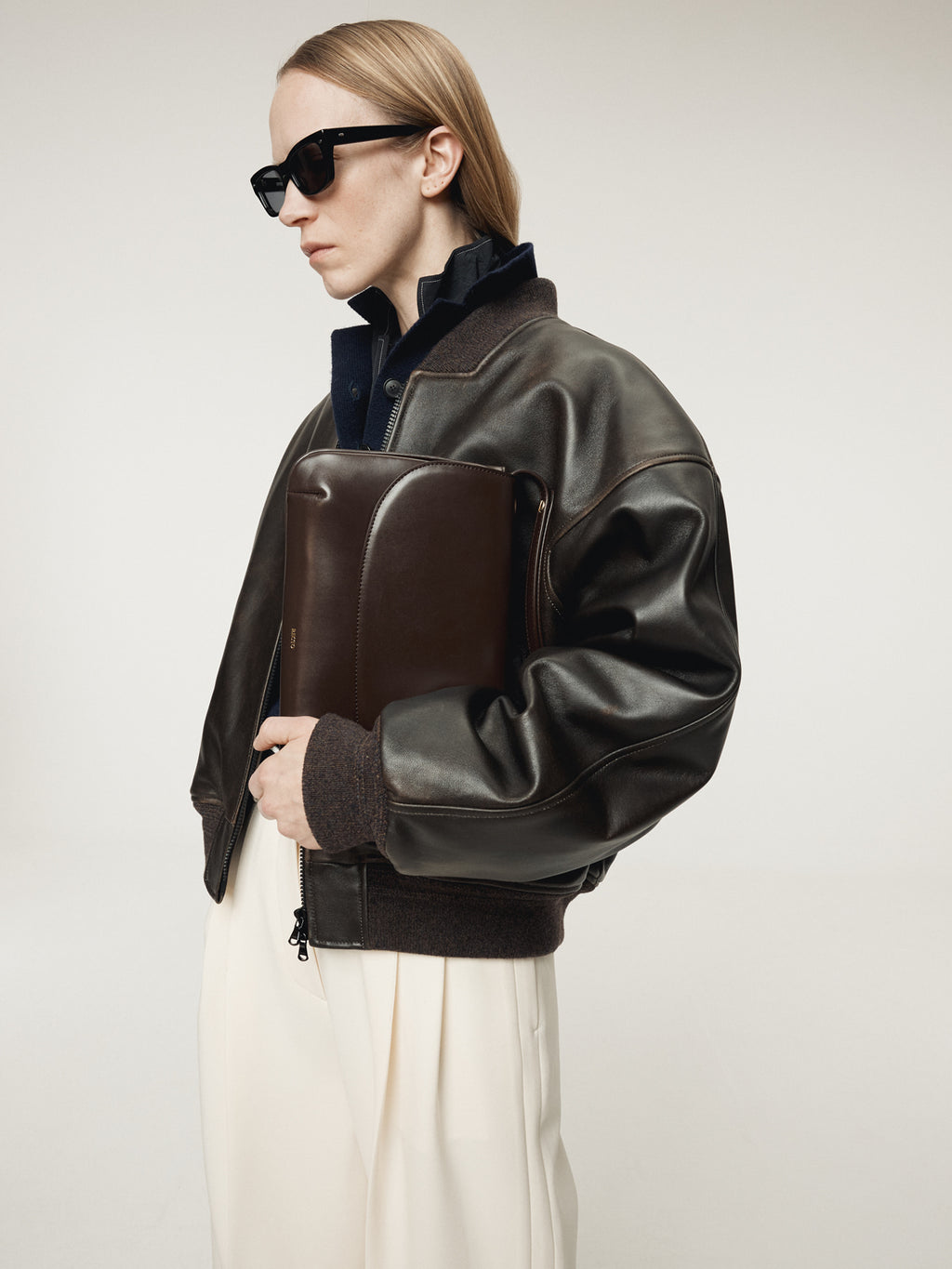 Recto - Vintage Effect Leather Bomber (Vintage Brown) product image 9 | TRAB K-Fashion Australia