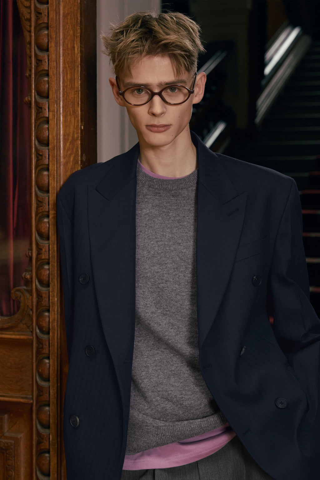 STU - Pin Tuck Round Neck Knit (Grey) product image 12 | TRAB K-Fashion Australia