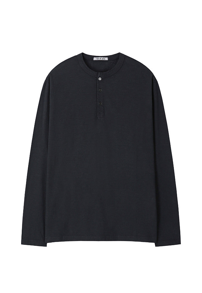 Art if acts - Garment Dyed Henley Long Sleeve (Black) product image 5 | TRAB K-Fashion Australia