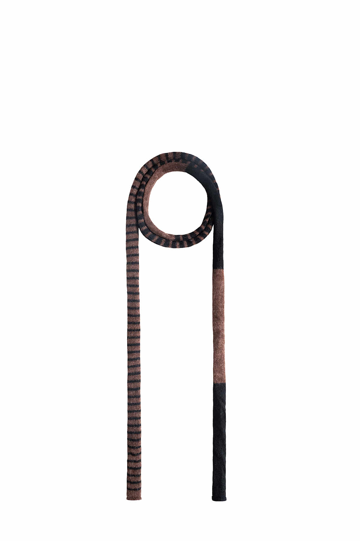 Matin Kim - Multi Stripe Alpaca Blended Muffler (Brown) product image 1 | TRAB K-Fashion Australia