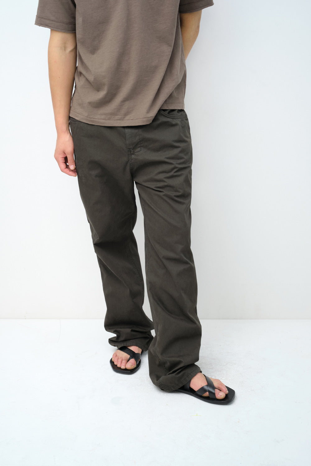 Hatchingroom - Shield Pants Herringbone Stripe (Dyed Dark Khaki) product image 7 | TRAB K-Fashion Australia