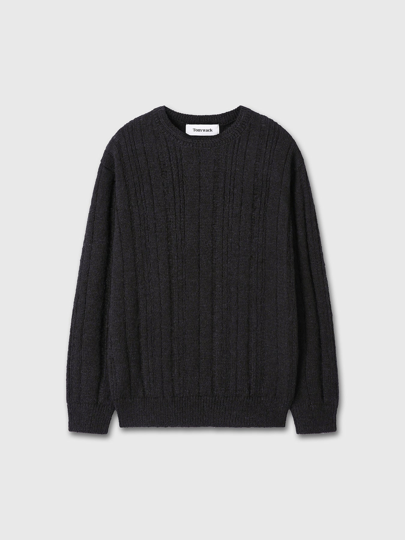 Tonywack - Kid Mohair Distressed Ribbed Sweater (Black) product image 7 | TRAB K-Fashion Australia