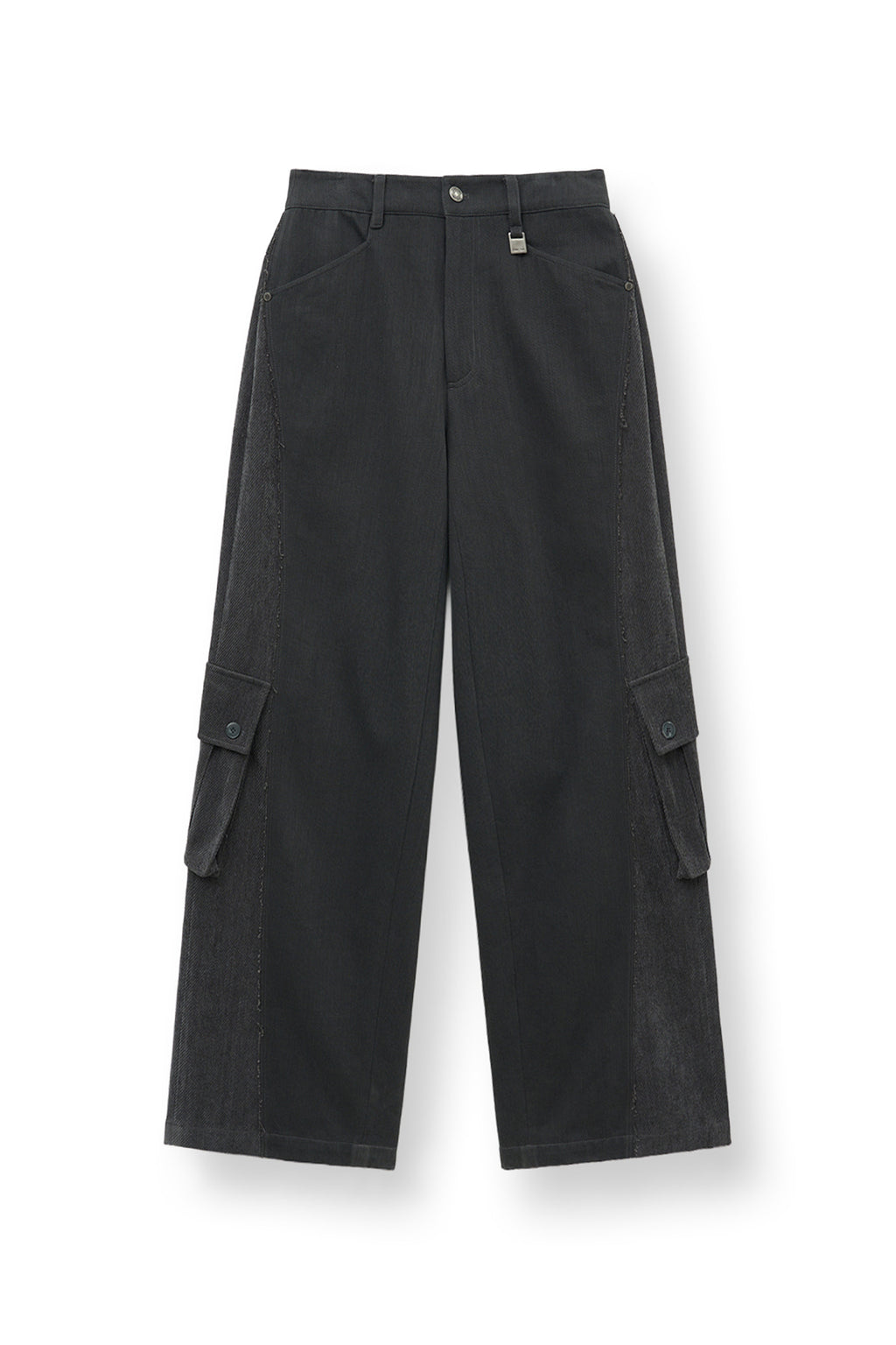 Matin Kim - Big Pocket Two Tone Wide Pants (Charcoal) product image 1 | TRAB K-Fashion Australia