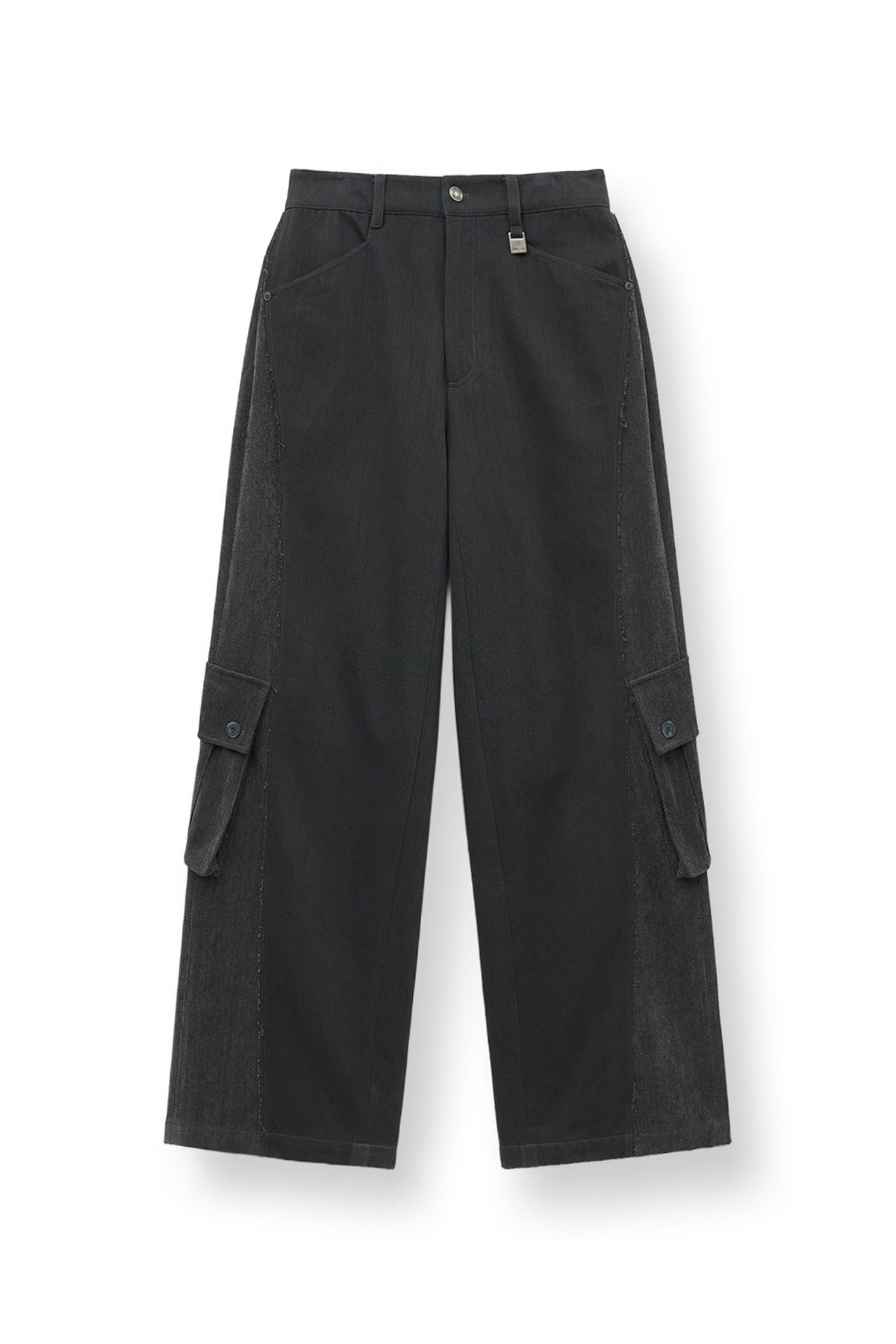 Matin Kim - Big Pocket Two Tone Wide Pants (Charcoal) product image 1 | TRAB K-Fashion Australia