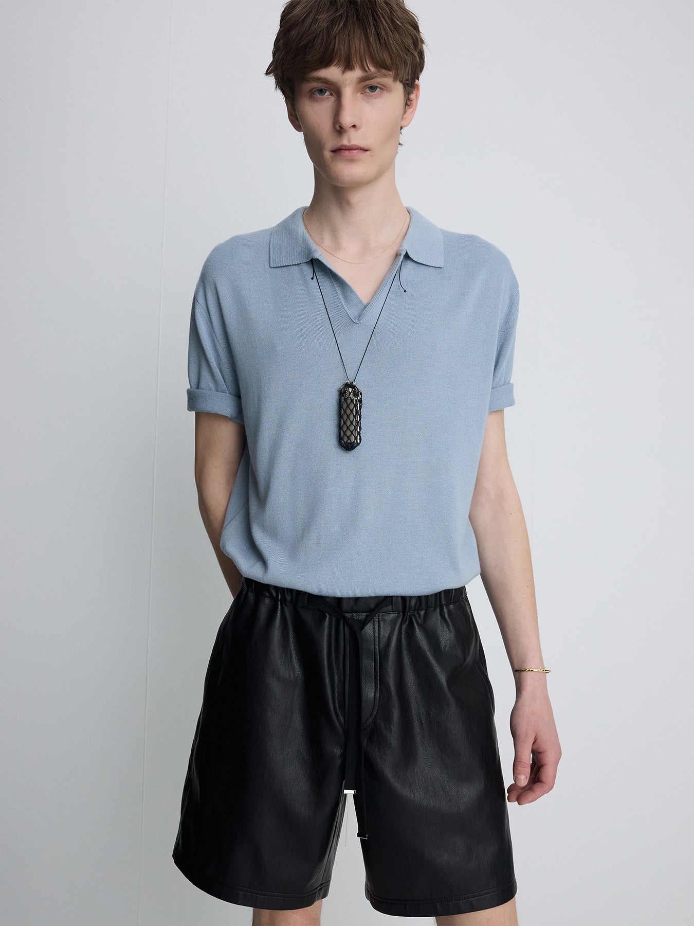 Tonywack - Faux Leather Lounge Shorts (Black) product image 5 | TRAB K-Fashion Australia