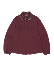 Coyseio - Graphic Round Collar Shirt (Wine) product image 1 | TRAB K-Fashion Australia