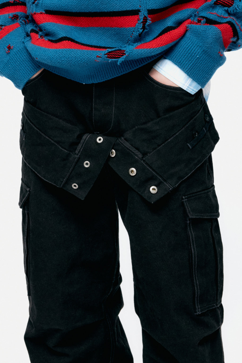 Andersson Bell - Unisex Double Waist Work Wide-Leg Jeans (Black) product image 6 | TRAB K-Fashion Australia