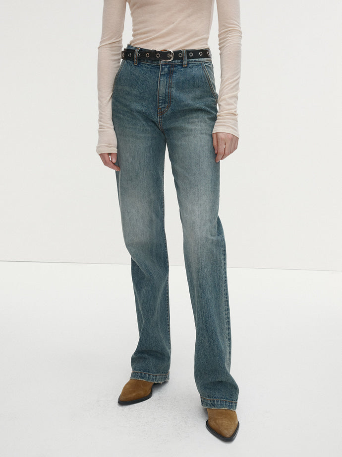 Tonywack - Straight-Leg Denim Jeans (Japanese Fabric) (Washed Blue) product image 6 | TRAB K-Fashion Australia