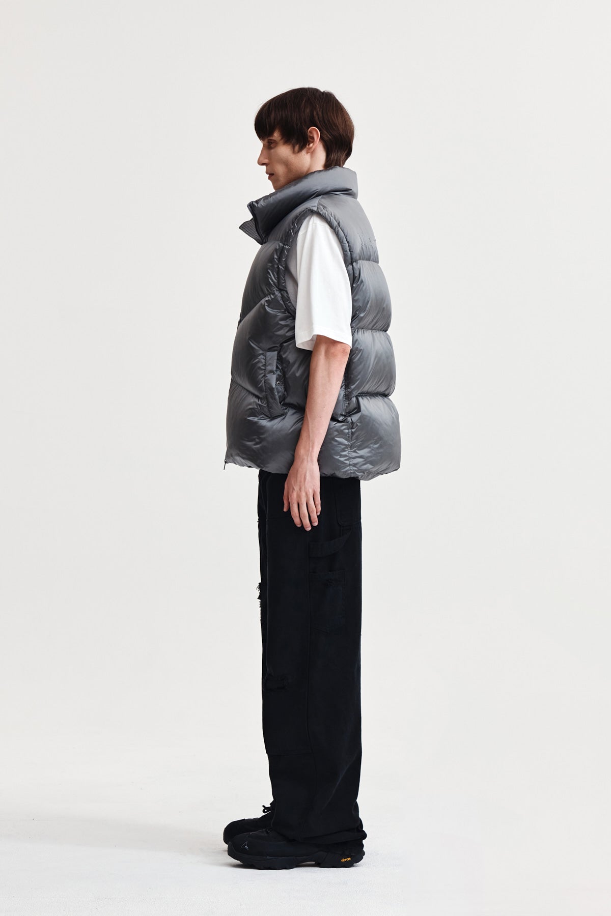 Matin Kim - Unbalance Quilted Down Vest (Grey) product image 6 | TRAB K-Fashion Australia
