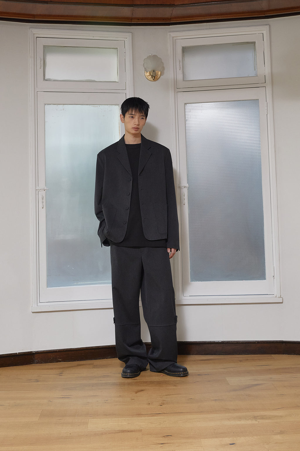 Matin Kim - Stitch Point Button Trouser (Charcoal) product image 10 | TRAB K-Fashion Australia