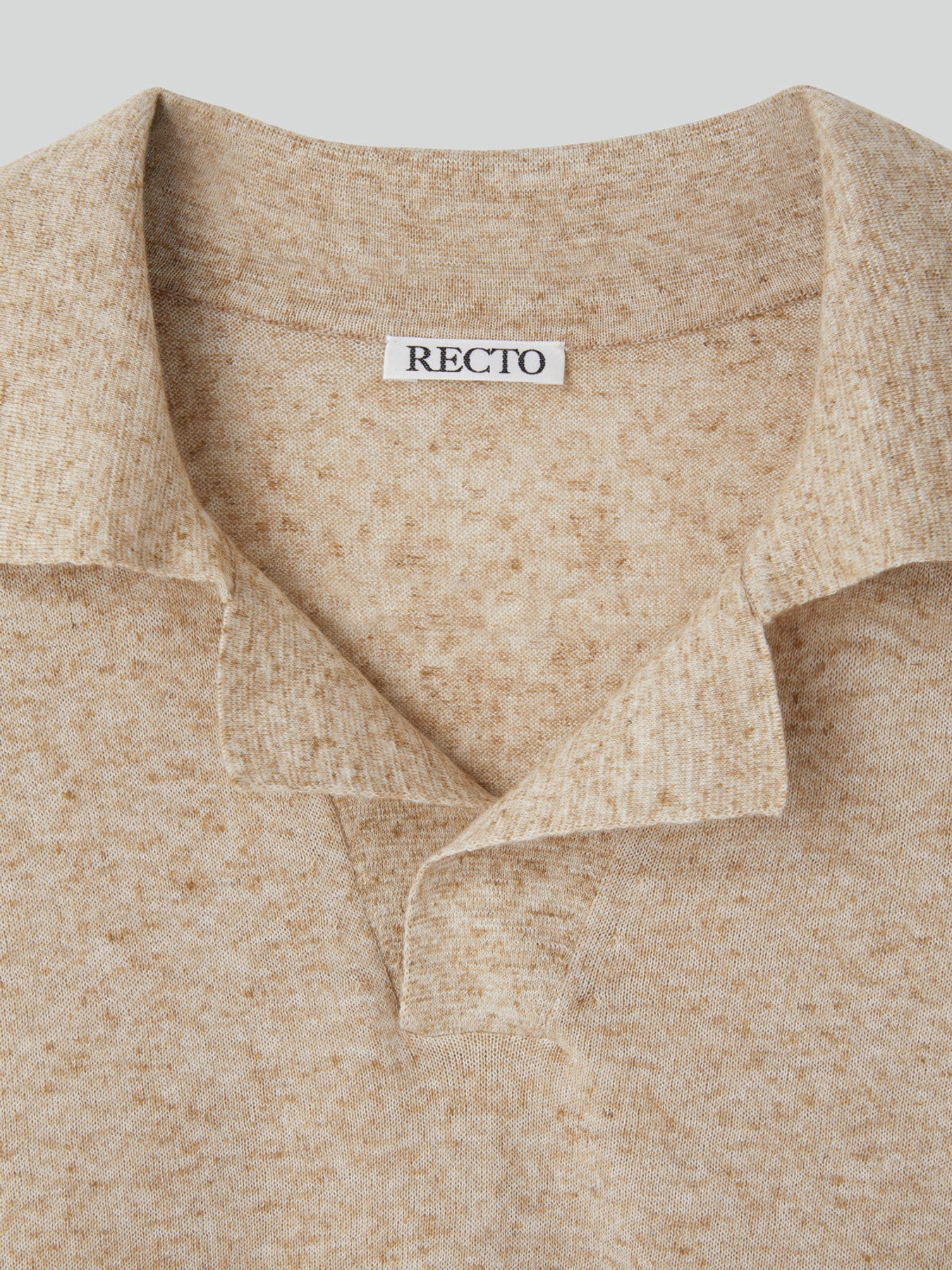 Recto - Linen Blend Polo Top (Oatmeal) product image 7 | TRAB K-Fashion Australia