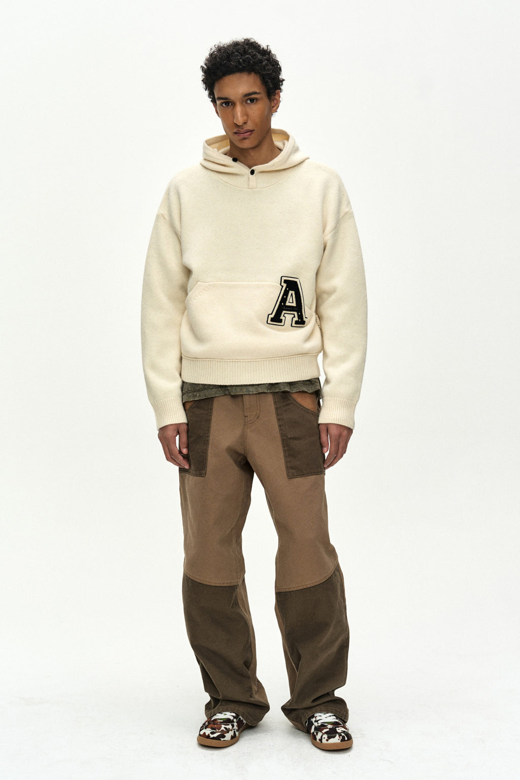 Andersson Bell - (essential) Unisex Varsity Patch Hoodie (cream) (Cream) product image 2 | TRAB K-Fashion Australia
