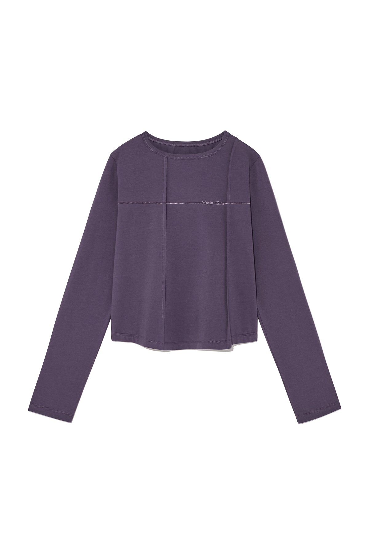 Matin Kim - Tuck Detail Small Logo Top (Purple) product image 1 | TRAB K-Fashion Australia
