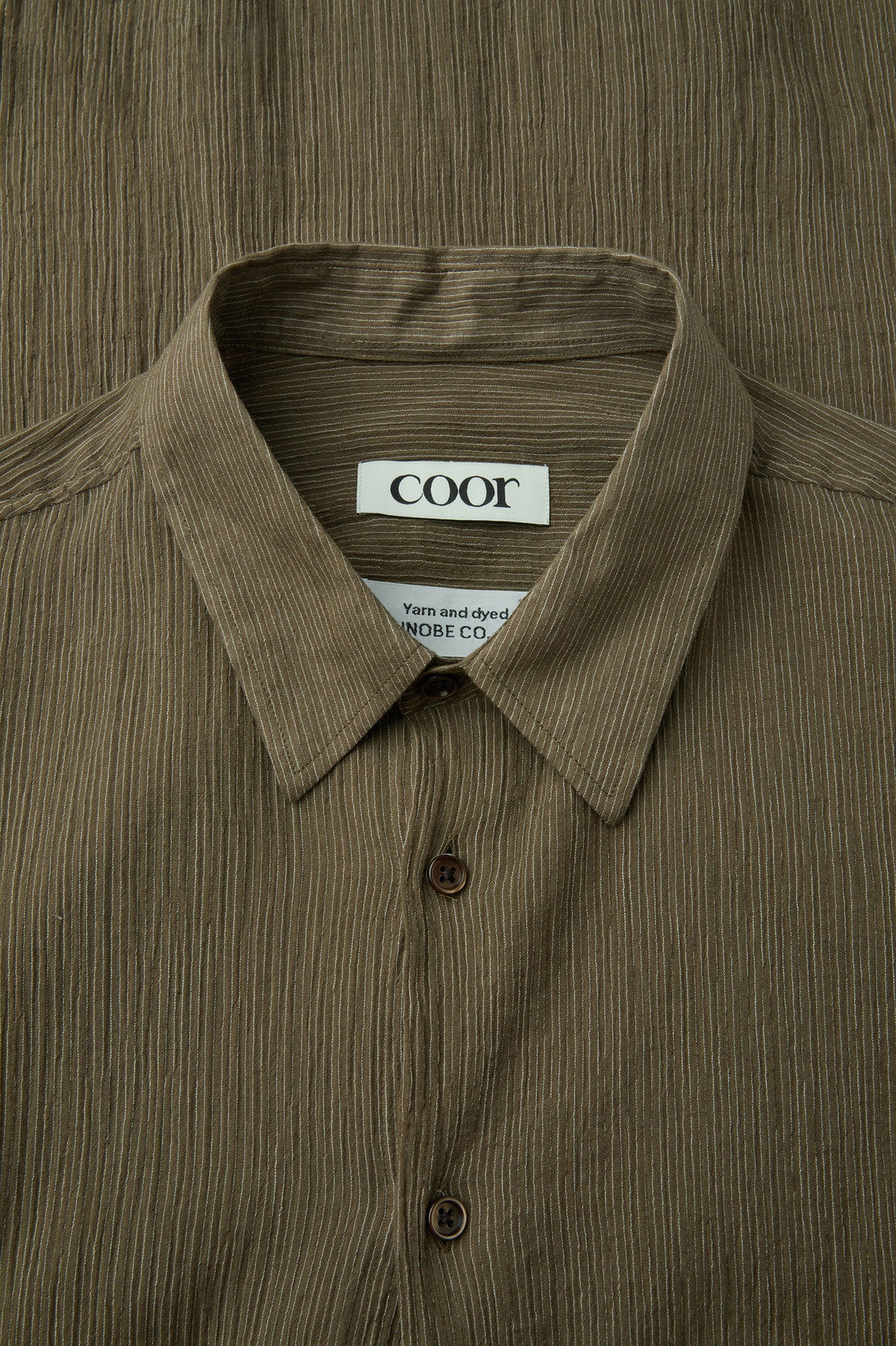 Coor - Stripe See-Through Cotton Shirt (Brown) product image 5 | TRAB K-Fashion Australia