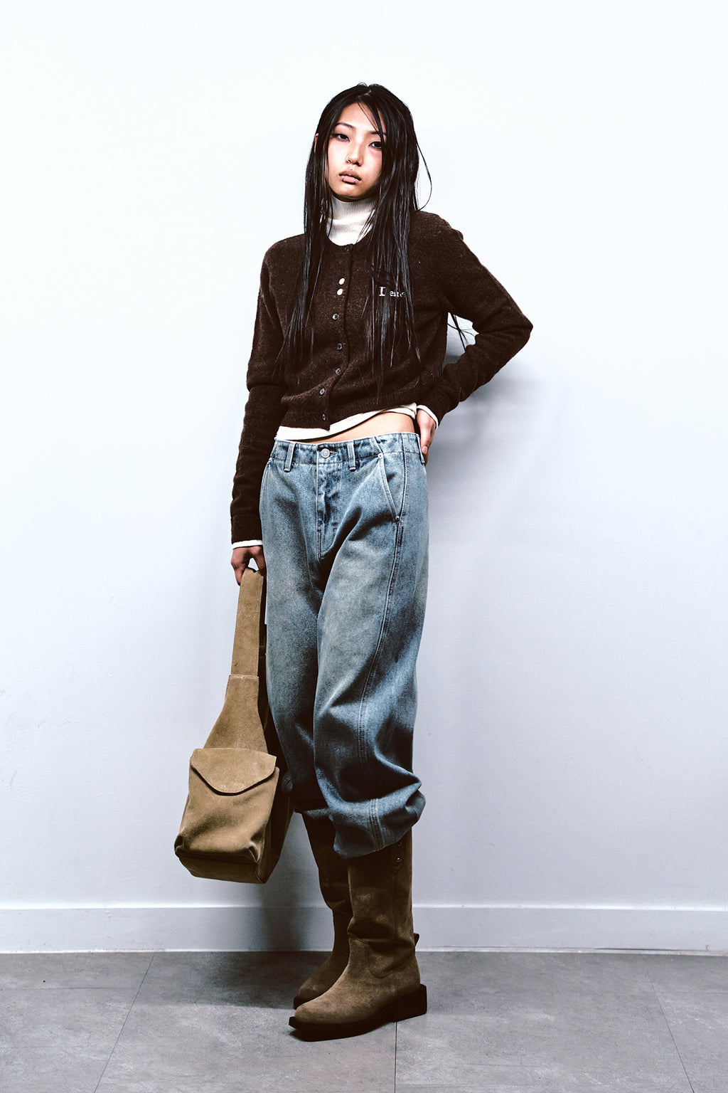Deinet - Alpaca Round Knit Cardigan (Brown) product image 5 | TRAB K-Fashion Australia