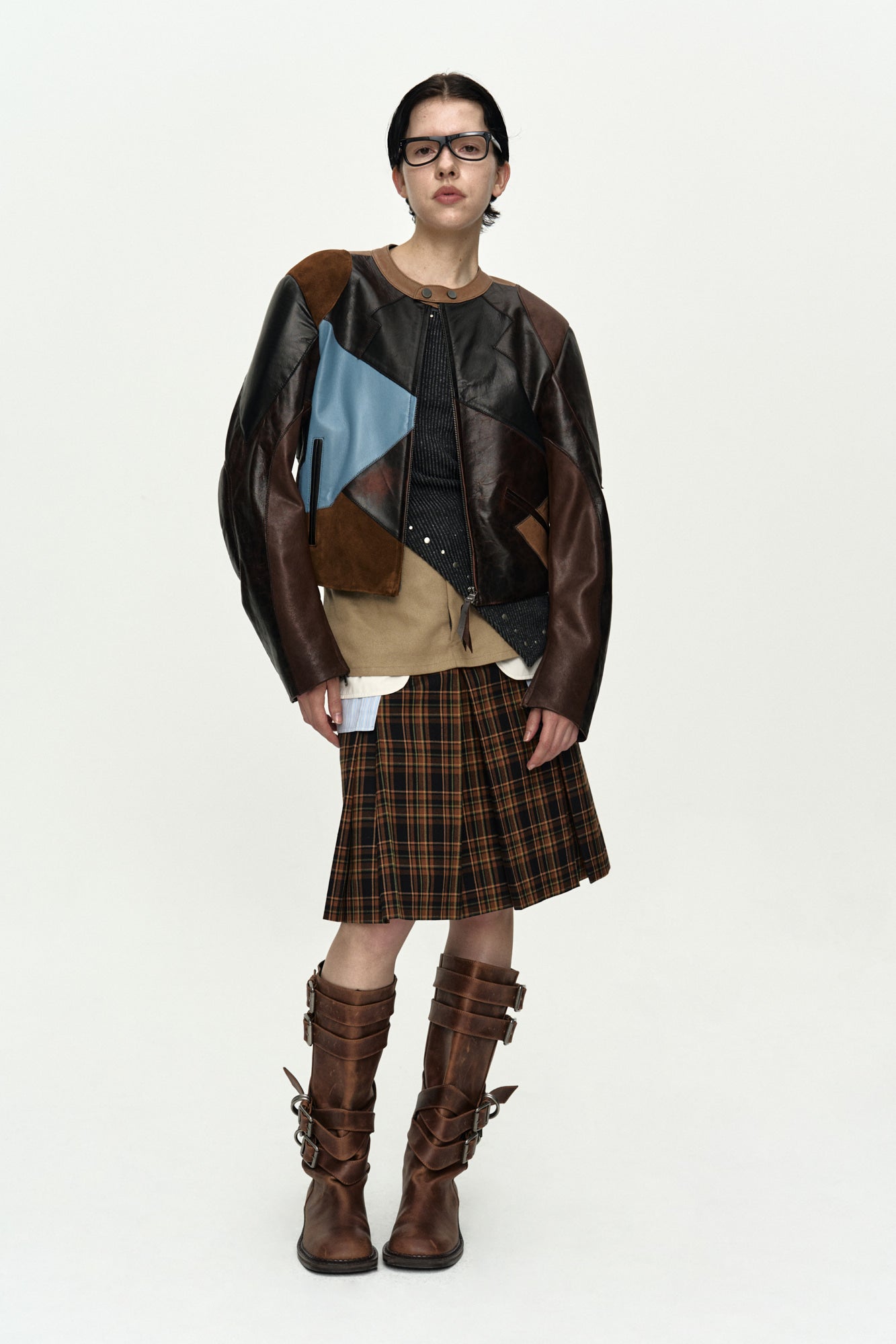 Andersson Bell - Double Layered Pleats Skirt (Brown) product image 5 | TRAB K-Fashion Australia