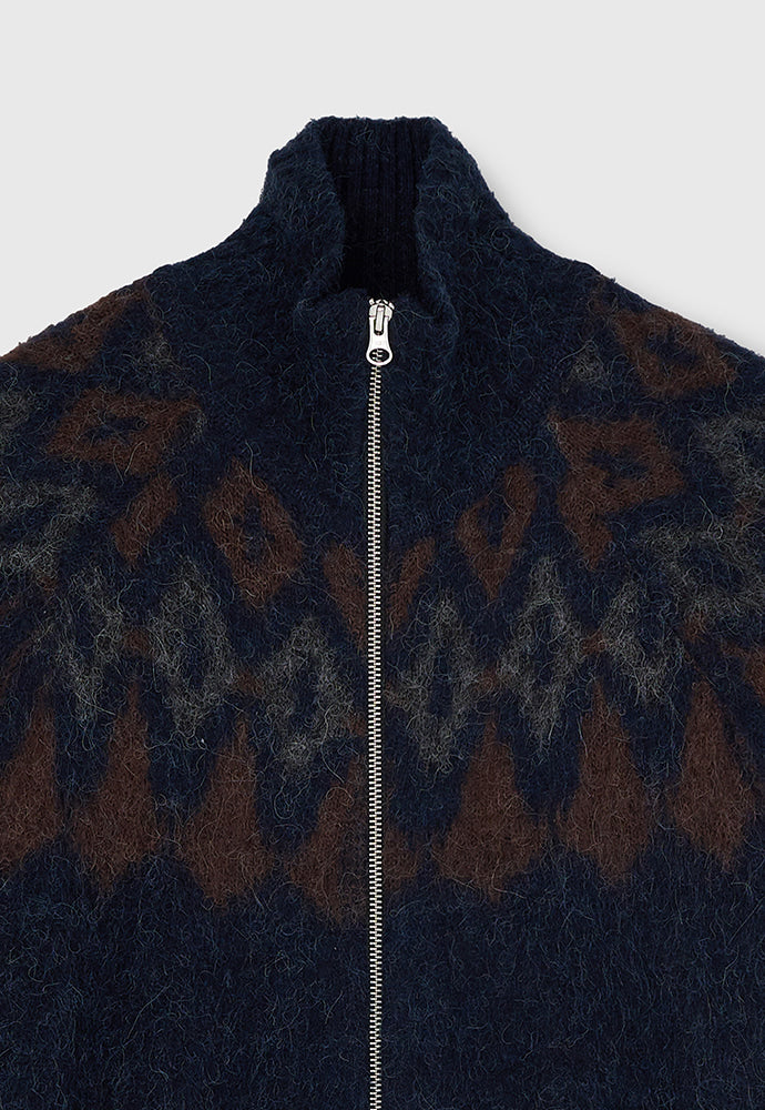 Tonywack - Nordic Mohair Zip Up Knit (Dark Navy) product image 12 | TRAB K-Fashion Australia