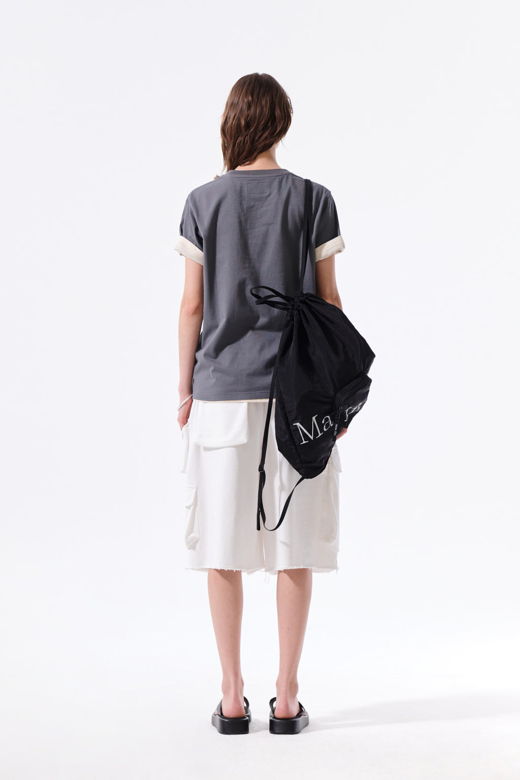 Matin Kim - Terry Utility Pocket Bermuda Pants (White) product image 7 | TRAB K-Fashion Australia